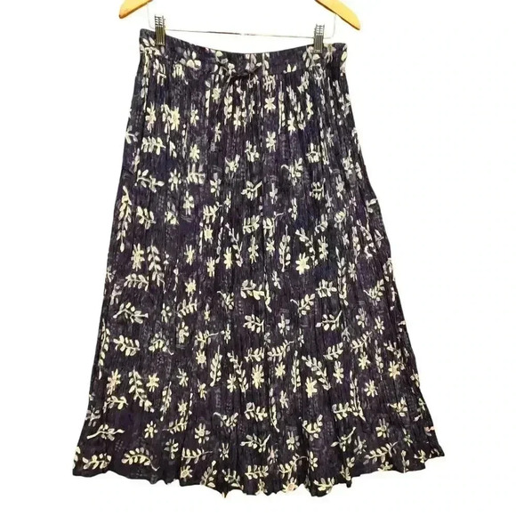 Orvis Vintage Womens Blue White Floral Rayon Short Sleeve Blouse & Skirt Size XL - Picture 6 of 7